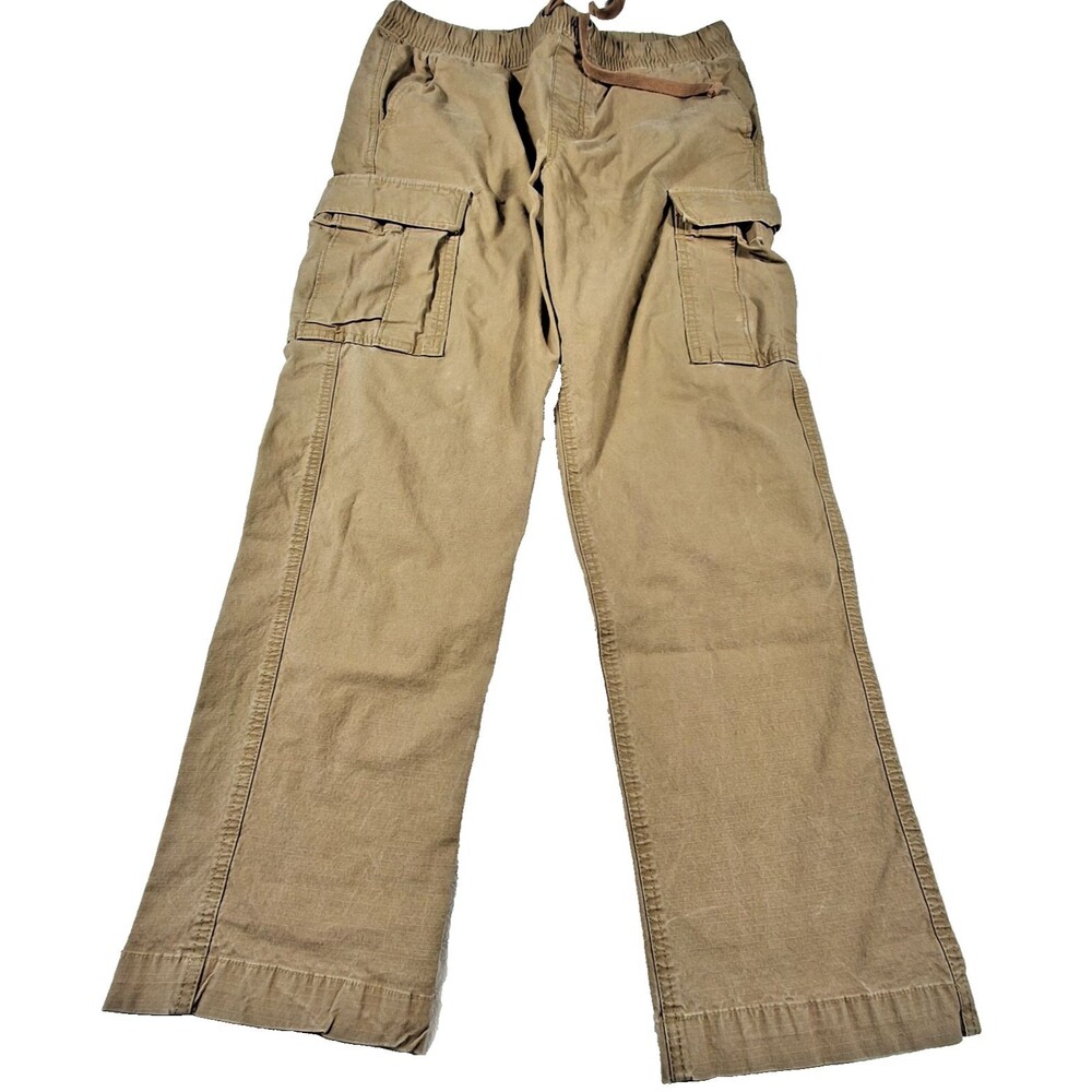 Free Assembly Men's Cargo Pants 32x30 Khaki Relaxed Fit Utility Workwear